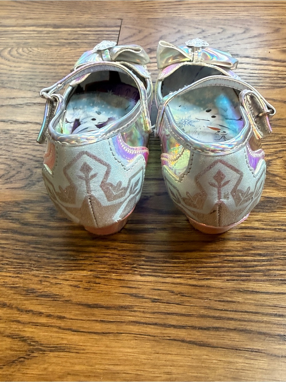 Disney Frozen Toddler Girls Iridescent Mary Jane Dress Up Shoes with Bow Size 9 - Picture 11 of 13